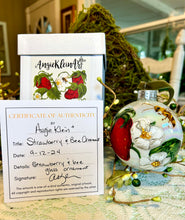 Load image into Gallery viewer, Strawberry and Bee Glass Ornament - Hand painted - Keepsake Gift