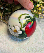 Load image into Gallery viewer, Strawberry and Bee Glass Ornament - Hand painted - Keepsake Gift