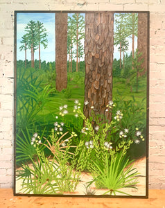 Florida Pines - 43" x 60" - acrylic on canvas original - framed