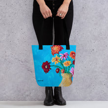 Load image into Gallery viewer, Joy Tote bag- Art Beach Bag - Summer Bag - Floral Tote - Original Art