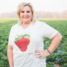 Load image into Gallery viewer, Art Tee ~ Marbled V-Neck Sassy Strawberry