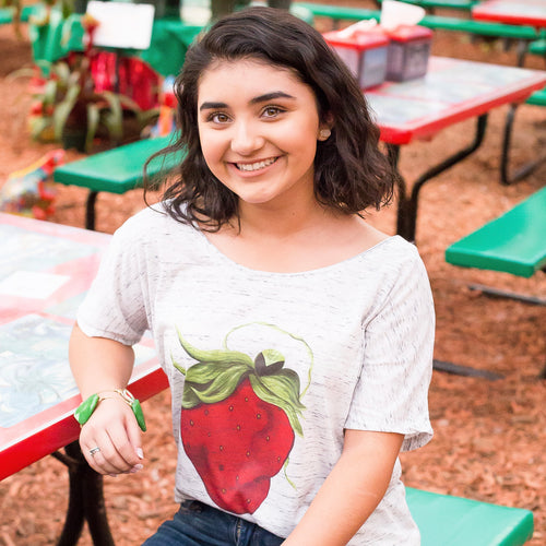 Marbled Slouch Sassy Strawberry Tee