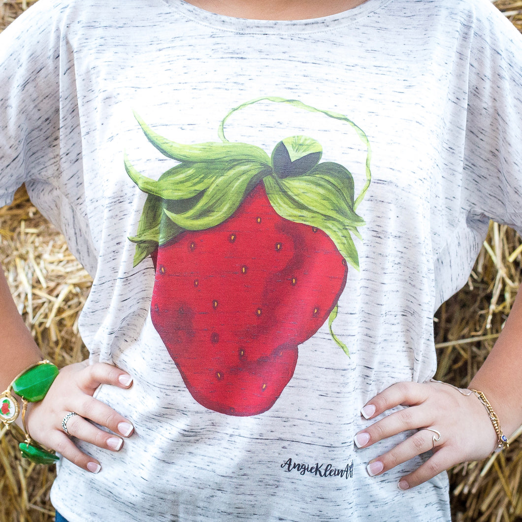 Marbled Slouch Sassy Strawberry Tee