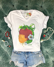 Load image into Gallery viewer, Art Tee ~ Honey Berry V Neck