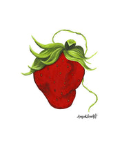 Load image into Gallery viewer, Sassy Strawberry - Art Print - Strawberry Art - Strawberries - Fresh Art